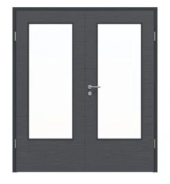 HÖRMANN Doppelflügeltür Schiefer Anthrazit Proline Concepto Mit Lichtausschnitt LA-DIN Mit Zarge