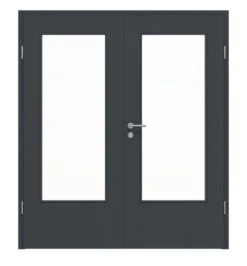 HÖRMANN Doppelflügeltür Ultramatt Anthrazit Proline Concepto Mit Lichtausschnitt LA-DIN Mit Zarge