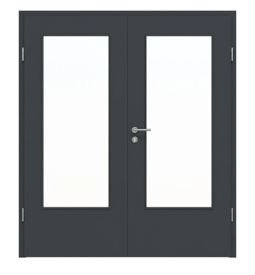 HÖRMANN Doppelflügeltür Ultramatt Anthrazit Proline Concepto Mit Lichtausschnitt LA-DIN Mit Zarge 1 HÖRMANN Doppelflügeltür Ultramatt Anthrazit Proline Concepto Mit Lichtausschnitt LA-DIN Mit Zarge