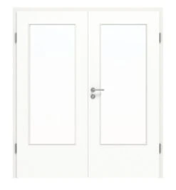HÖRMANN Doppelflügeltür Ultramatt Weiß Proline Concepto Mit Lichtausschnitt LA-DIN Mit Zarge