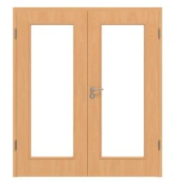 HÖRMANN Doppelflügeltür Georgia 1 Französische Buche Duradecor ClassicLine Mit Lichtausschnitt LA Mit Zarge