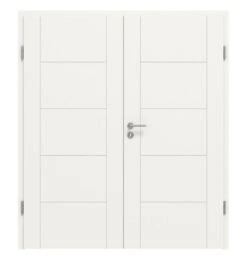 HÖRMANN Doppelflügeltür Groove 13 Weißlack DesignLine Mit Zarge