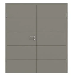 HÖRMANN Doppelflügeltür Groove 15 Staubgrau RAL 7037 Lack DesignLine Mit Zarge