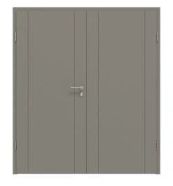 HÖRMANN Doppelflügeltür Groove 16 Staubgrau RAL 7037 Lack DesignLine Mit Zarge