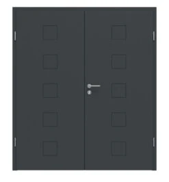 HÖRMANN Doppelflügeltür Groove 19 Anthrazit RAL 7016 Lack DesignLine Mit Zarge