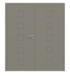 HÖRMANN Doppelflügeltür Groove 19 Staubgrau RAL 7037 Lack DesignLine Mit Zarge