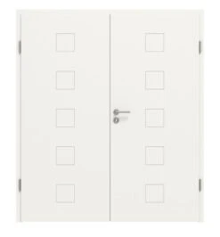HÖRMANN Doppelflügeltür Groove 19 Weißlack DesignLine Mit Zarge