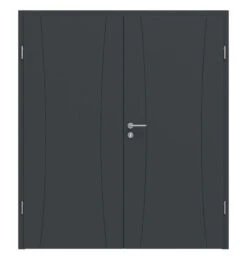 HÖRMANN Doppelflügeltür Groove 20 Anthrazit RAL 7016 Lack DesignLine Mit Zarge