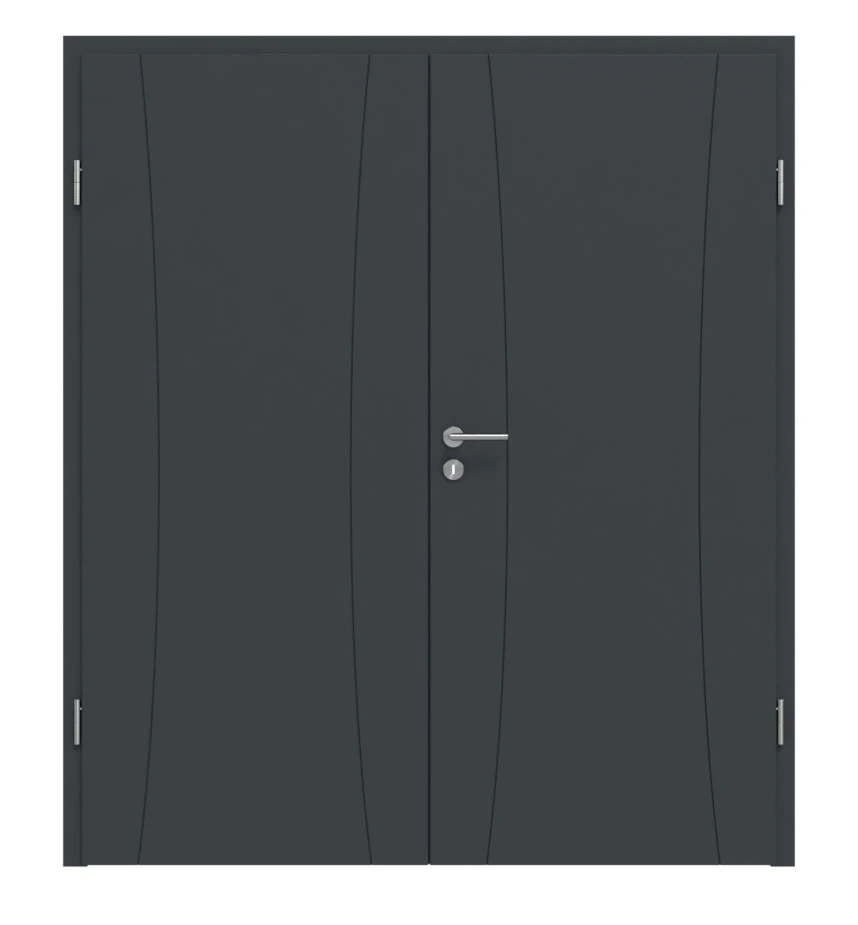 HÖRMANN Doppelflügeltür Groove 20 Anthrazit RAL 7016 Lack DesignLine Mit Zarge 1 HÖRMANN Doppelflügeltür Groove 20 Anthrazit RAL 7016 Lack DesignLine Mit Zarge