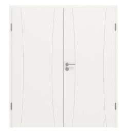 HÖRMANN Doppelflügeltür Groove 20 Weißlack DesignLine Mit Zarge