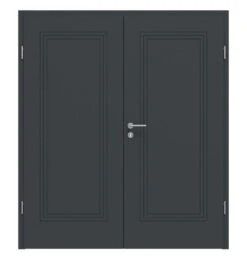 HÖRMANN Doppelflügeltür Groove 21 Anthrazit RAL 7016 Lack DesignLine Mit Zarge