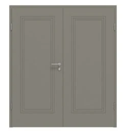 HÖRMANN Doppelflügeltür Groove 21 Staubgrau RAL 7037 Lack DesignLine Mit Zarge