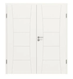 HÖRMANN Doppelflügeltür Groove 22 Weißlack DesignLine Mit Zarge