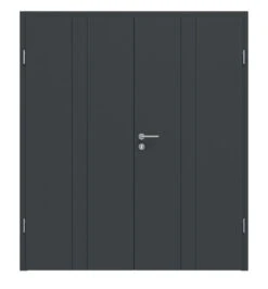 HÖRMANN Doppelflügeltür Groove 23 Anthrazit RAL 7016 Lack DesignLine Mit Zarge