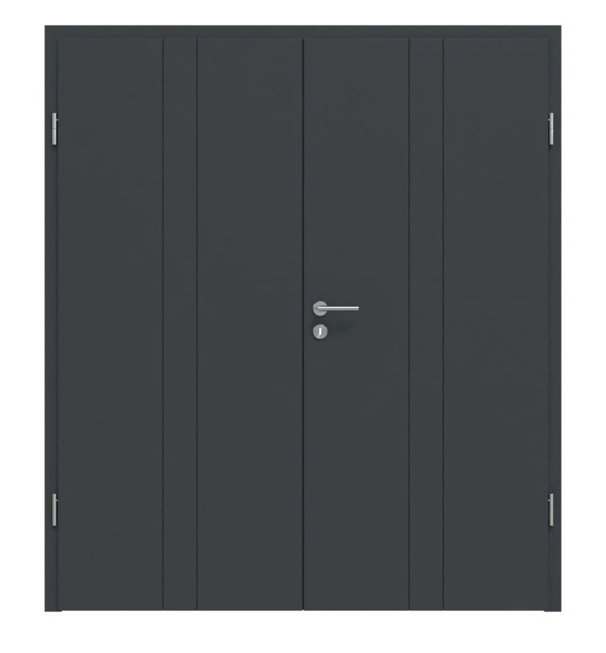 HÖRMANN Doppelflügeltür Groove 23 Anthrazit RAL 7016 Lack DesignLine Mit Zarge 1 HÖRMANN Doppelflügeltür Groove 23 Anthrazit RAL 7016 Lack DesignLine Mit Zarge