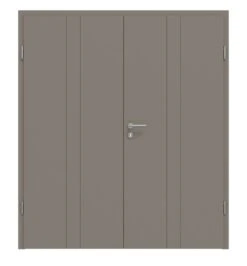 HÖRMANN Doppelflügeltür Groove 23 Taupe RAL 7048 Lack DesignLine Mit Zarge