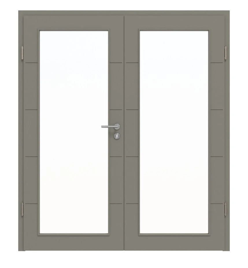 HÖRMANN Doppelflügeltür Groove 27 Staubgrau RAL 7037 Lack DesignLine Mit Lichtausschnitt LA 27 Mit Zarge 1 HÖRMANN Doppelflügeltür Groove 27 Staubgrau RAL 7037 Lack DesignLine Mit Lichtausschnitt LA 27 Mit Zarge