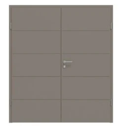 HÖRMANN Doppelflügeltür Groove 27 Taupe RAL 7048 Lack DesignLine Mit Zarge