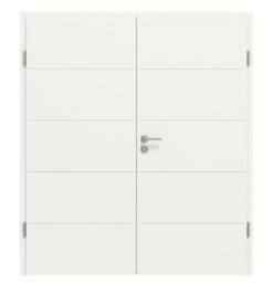 HÖRMANN Doppelflügeltür Groove 27 Weißlack DesignLine Mit Zarge