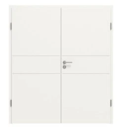 HÖRMANN Doppelflügeltür Groove 29 Weißlack DesignLine Mit Zarge