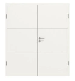 HÖRMANN Doppelflügeltür Groove 31 Weißlack DesignLine Mit Zarge