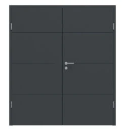 HÖRMANN Doppelflügeltür Groove 34 Anthrazit RAL 7016 Lack DesignLine Mit Zarge