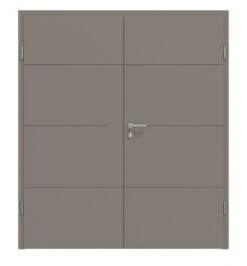 HÖRMANN Doppelflügeltür Groove 34 Taupe RAL 7048 Lack DesignLine Mit Zarge