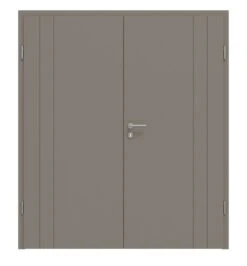 HÖRMANN Doppelflügeltür Groove 39 Taupe RAL 7048 Lack DesignLine Mit Zarge