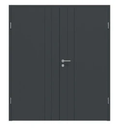 HÖRMANN Doppelflügeltür Groove 44 Anthrazit RAL 7016 Lack DesignLine Mit Zarge