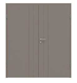HÖRMANN Doppelflügeltür Groove 44 Taupe RAL 7048 Lack DesignLine Mit Zarge