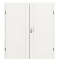HÖRMANN Doppelflügeltür Groove 44 Weißlack DesignLine Mit Zarge