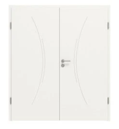 HÖRMANN Doppelflügeltür Groove 49 Weißlack DesignLine Mit Zarge