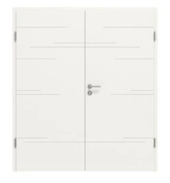 HÖRMANN Doppelflügeltür Groove 50 Weißlack DesignLine Mit Zarge