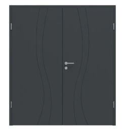 HÖRMANN Doppelflügeltür Groove 51 Anthrazit RAL 7016 Lack DesignLine Mit Zarge