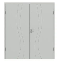 HÖRMANN Doppelflügeltür Groove 51 Grau RAL 7035 Lack DesignLine Mit Zarge