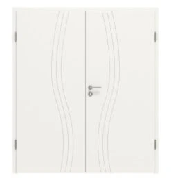 HÖRMANN Doppelflügeltür Groove 53 Weißlack DesignLine Mit Zarge