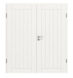 HÖRMANN Doppelflügeltür Groove 54 Weißlack DesignLine Mit Zarge