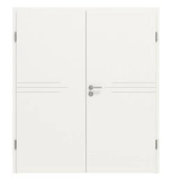 HÖRMANN Doppelflügeltür Groove 56 Weißlack DesignLine Mit Zarge