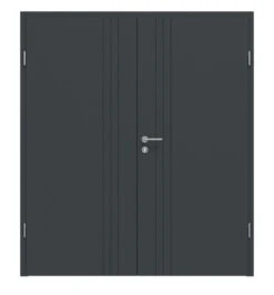 HÖRMANN Doppelflügeltür Groove 85 Anthrazit RAL 7016 Lack DesignLine Mit Zarge