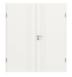HÖRMANN Doppelflügeltür Groove 85 Weißlack DesignLine Mit Zarge