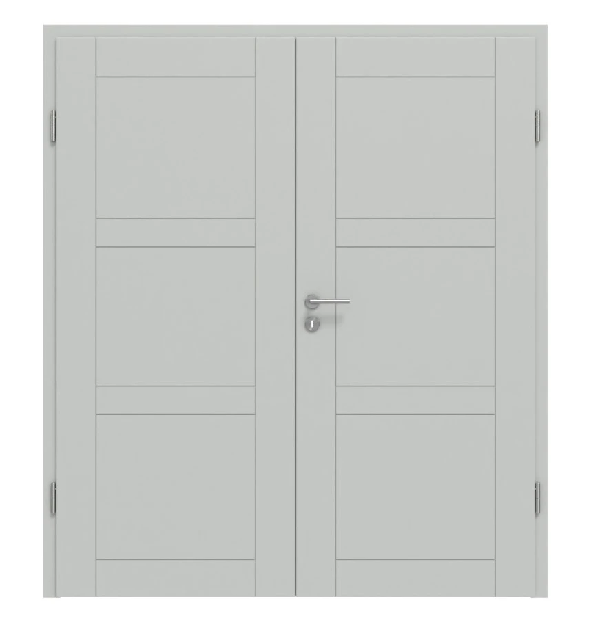 HÖRMANN Doppelflügeltür Groove 89 Grau RAL 7035 Lack DesignLine Mit Zarge 1 HÖRMANN Doppelflügeltür Groove 89 Grau RAL 7035 Lack DesignLine Mit Zarge