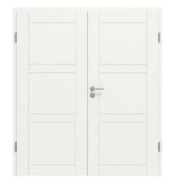 HÖRMANN Doppelflügeltür Groove 89 Weißlack DesignLine Mit Zarge