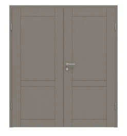 HÖRMANN Doppelflügeltür Groove 92 Taupe RAL 7048 Lack DesignLine Mit Zarge