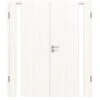 HÖRMANN Doppelflügeltür Pure 1 Gebürstetes Weiß Duradecor DesignLine Mit Lichtausschnitt Bandseite Mit Zarge