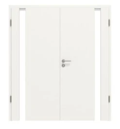 HÖRMANN Doppelflügeltür Pure 1 Verkehrsweiß RAL 9016 Duradecor DesignLine Mit Lichtausschnitt Bandseite Mit Zarge