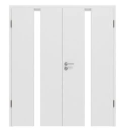 HÖRMANN Doppelflügeltür Pure 1 Bütte Weiß Duradecor DesignLine Mit Lichtausschnitt Mittig Mit Zarge