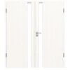 HÖRMANN Doppelflügeltür Pure 1 Gebürstetes Weiß Duradecor DesignLine Mit Lichtausschnitt Schlossseite Mit Zarge