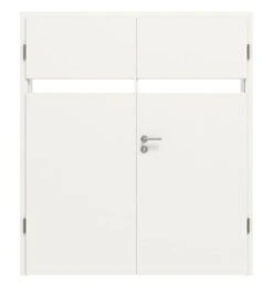 HÖRMANN Doppelflügeltür Pure 1 Weißlack DesignLine Mit Lichtausschnitt Quer Mit Zarge
