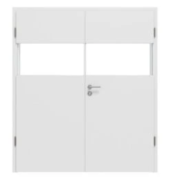 HÖRMANN Doppelflügeltür Pure 2 Bütte Weiß Duradecor DesignLine Mit Lichtausschnitt Quer Mit Zarge