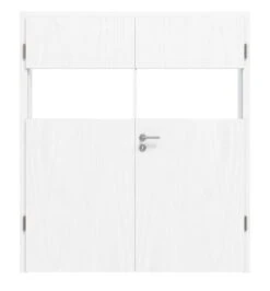HÖRMANN Doppelflügeltür Pure 2 Esche Weiß Duradecor DesignLine Mit Lichtausschnitt Quer Mit Zarge